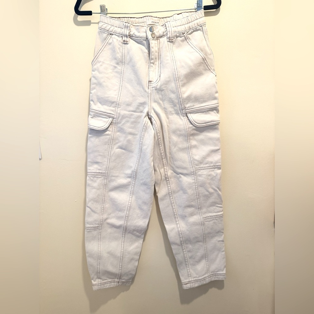 PacSun white cargo elastic waist pants